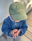 casquette-pour-bébé-en-twill-delave-kaki-petite-crapule-milinane