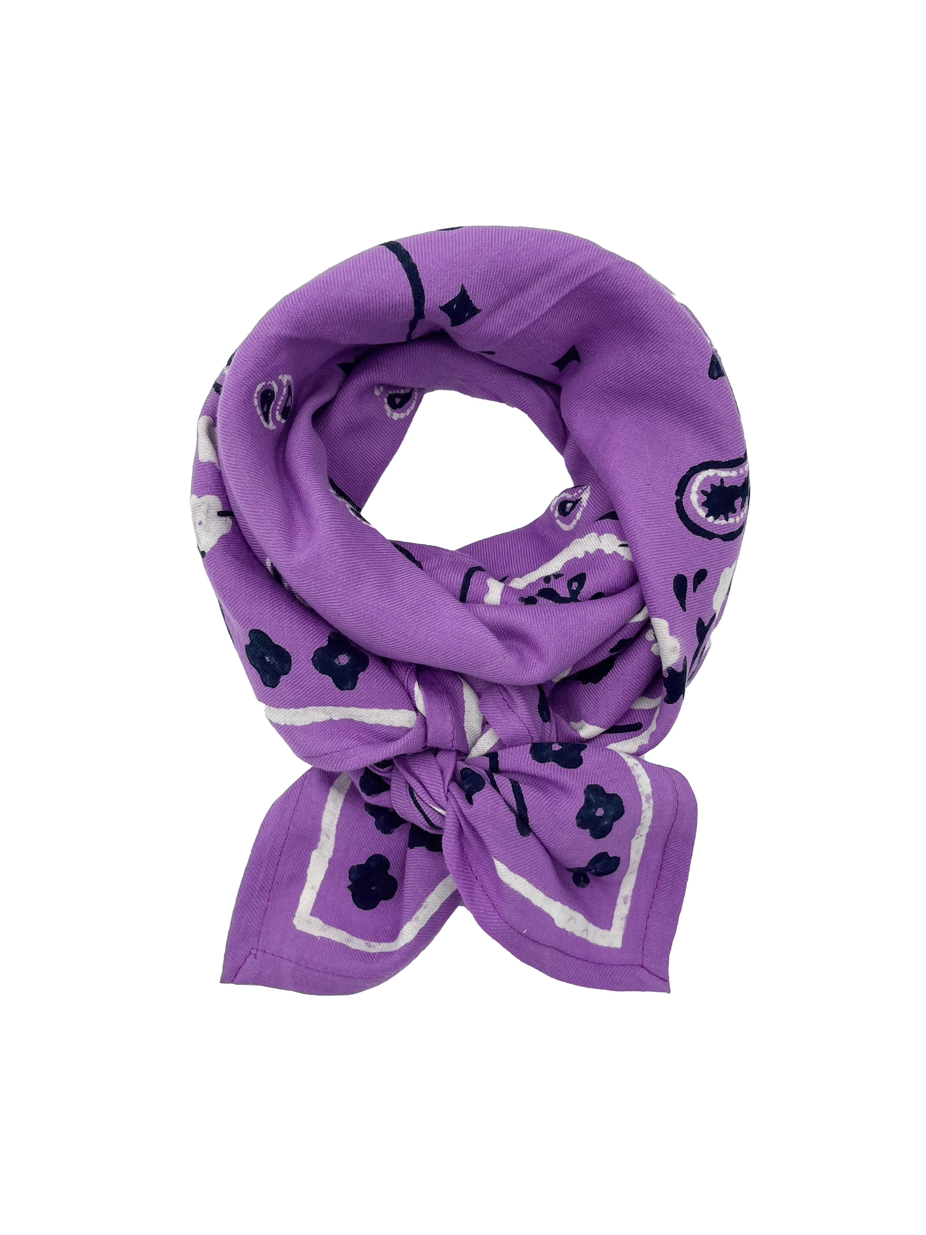 Large Purple Bandana Scarf - OSCAR - Milinane