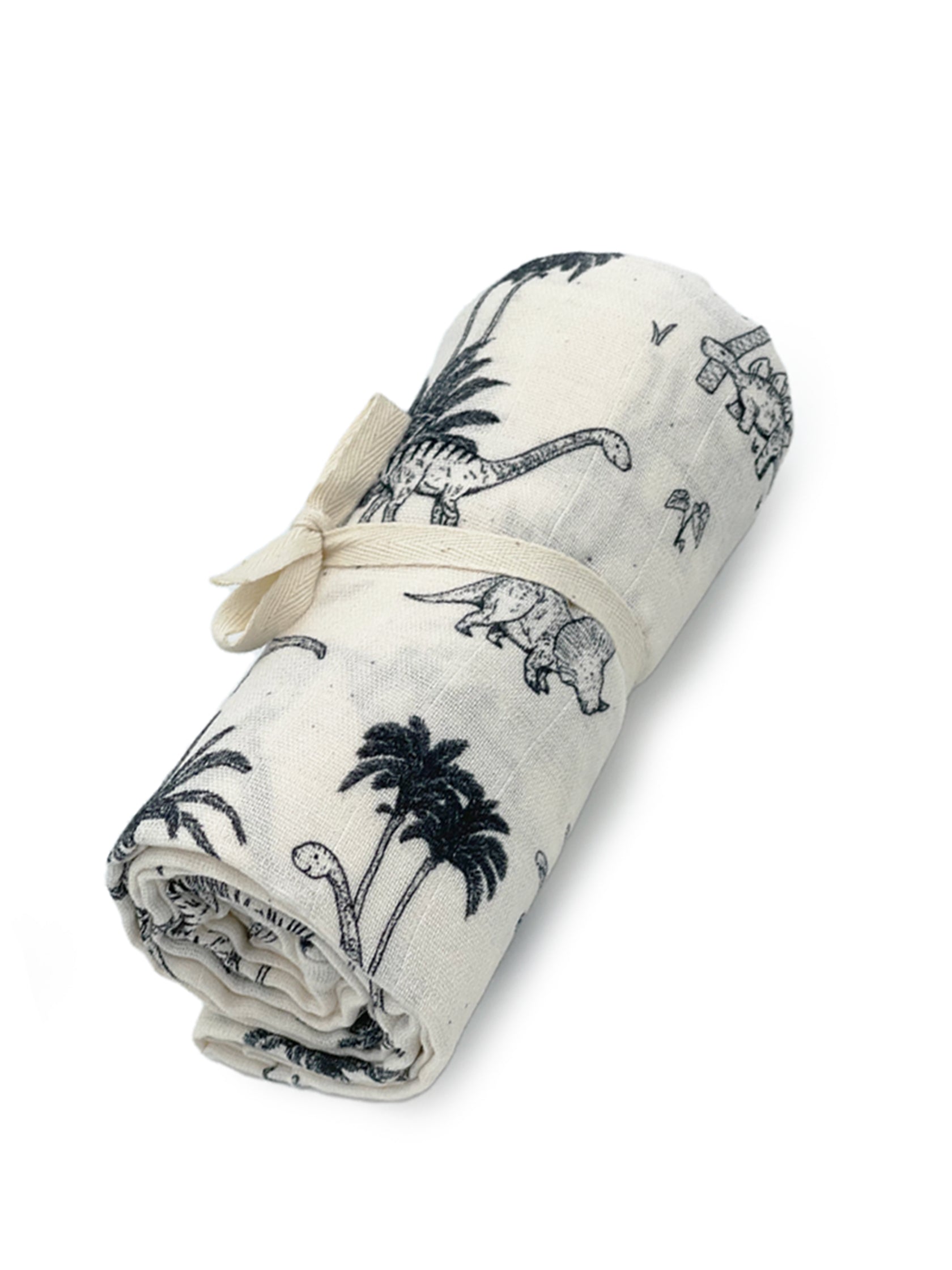 Lange BÃ©bÃ Ti TIN | Lange En Mousseline Pour Bébé, 120x120 Cm | 100% Coton - Lange Gaz Doux, Léger Et Multifonction - Motif Bébé Dinosaure - Couleur Blanc, Gris, Jaune - 100gr/m² Grand Lange Bebe