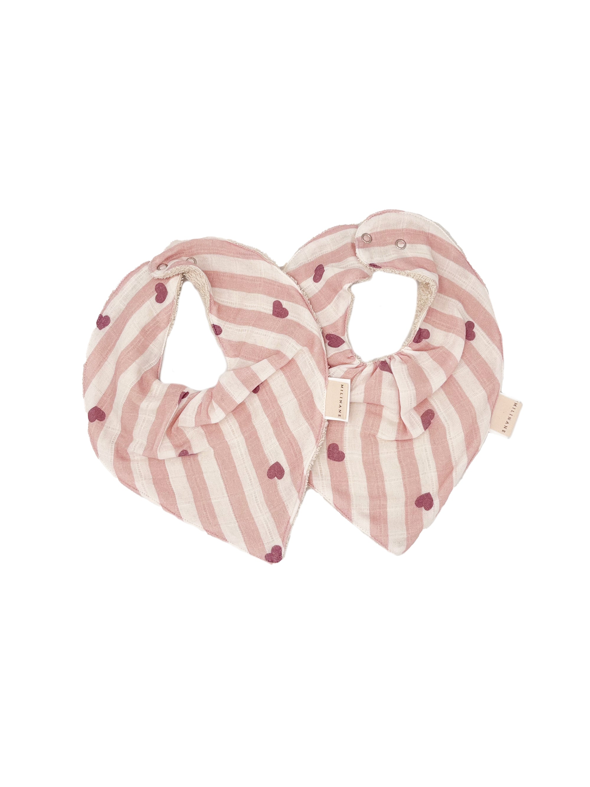 lot-de-2-bavoirs-eponge-lange-pour-bebe-bandana-MAEL-candy-cane-coeurs-rayures-rose-milinane