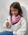 petit-foulard-oscar-graou-milk-rose-leopard-fleurs-enfant-adulte-automne