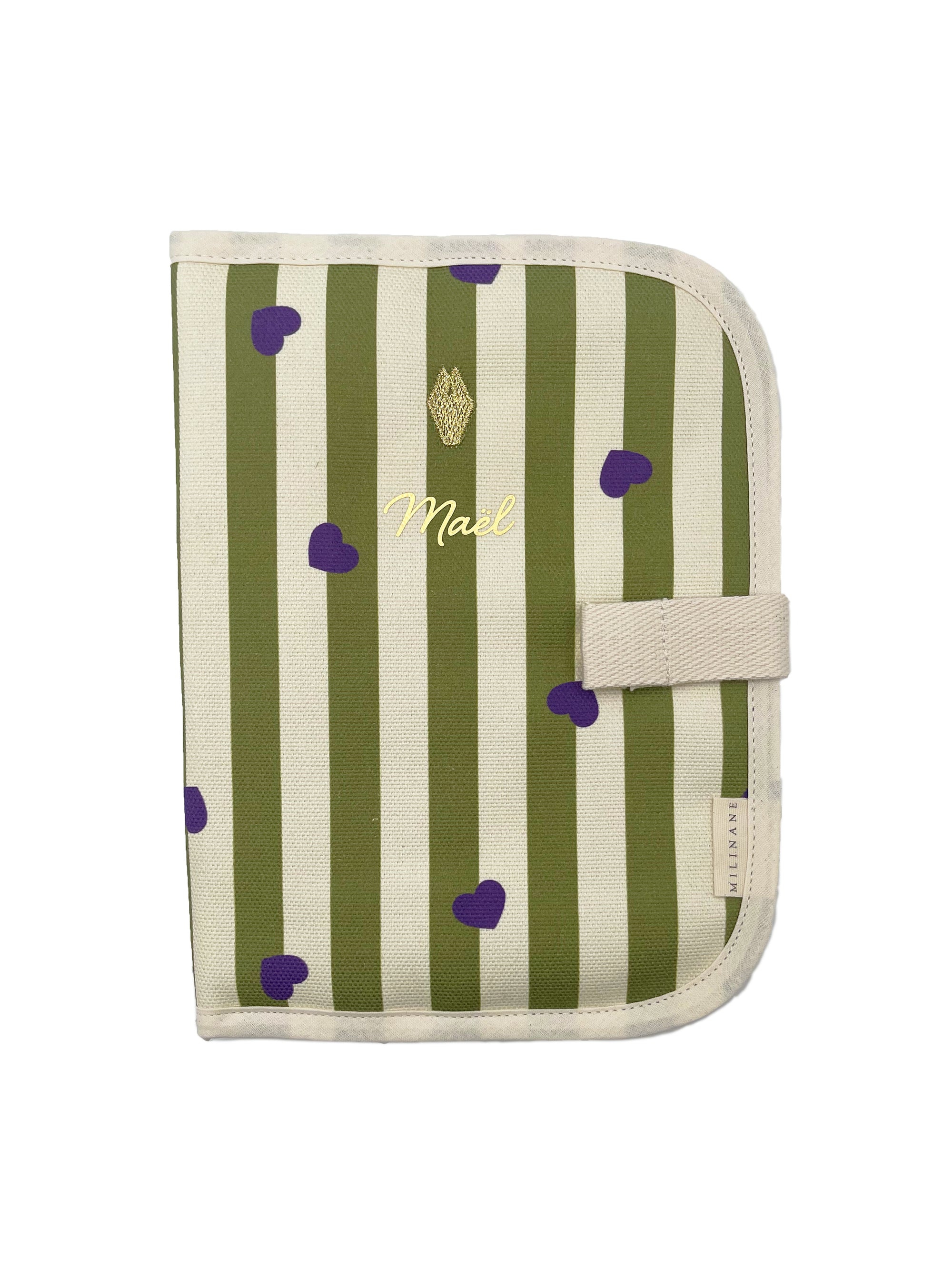 protege-carnet-de-sante-rayure-coeur-personnalisable-milinane