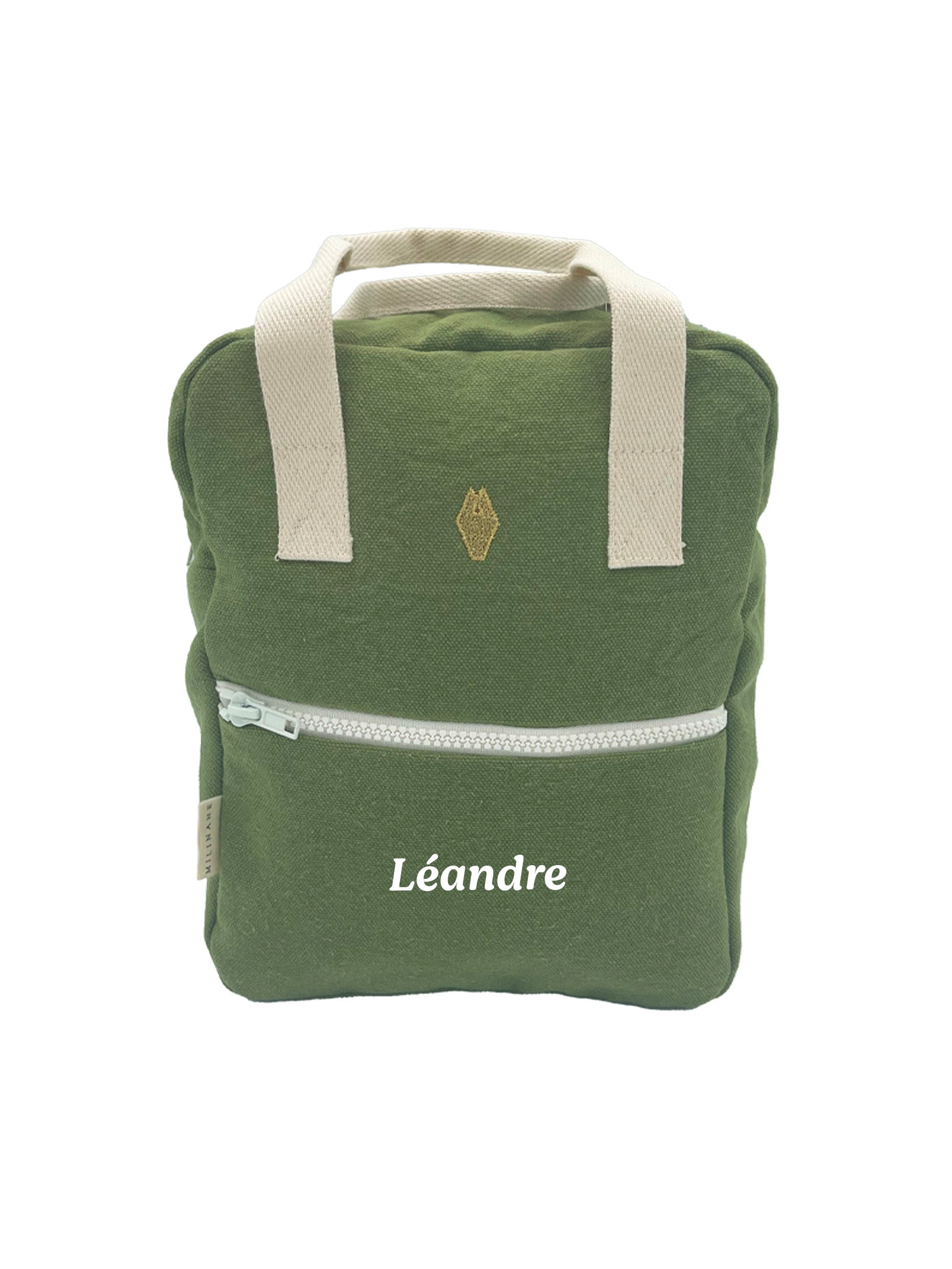 sac-a-dos-vert-olive-pour-bebe-milinane-personnalise