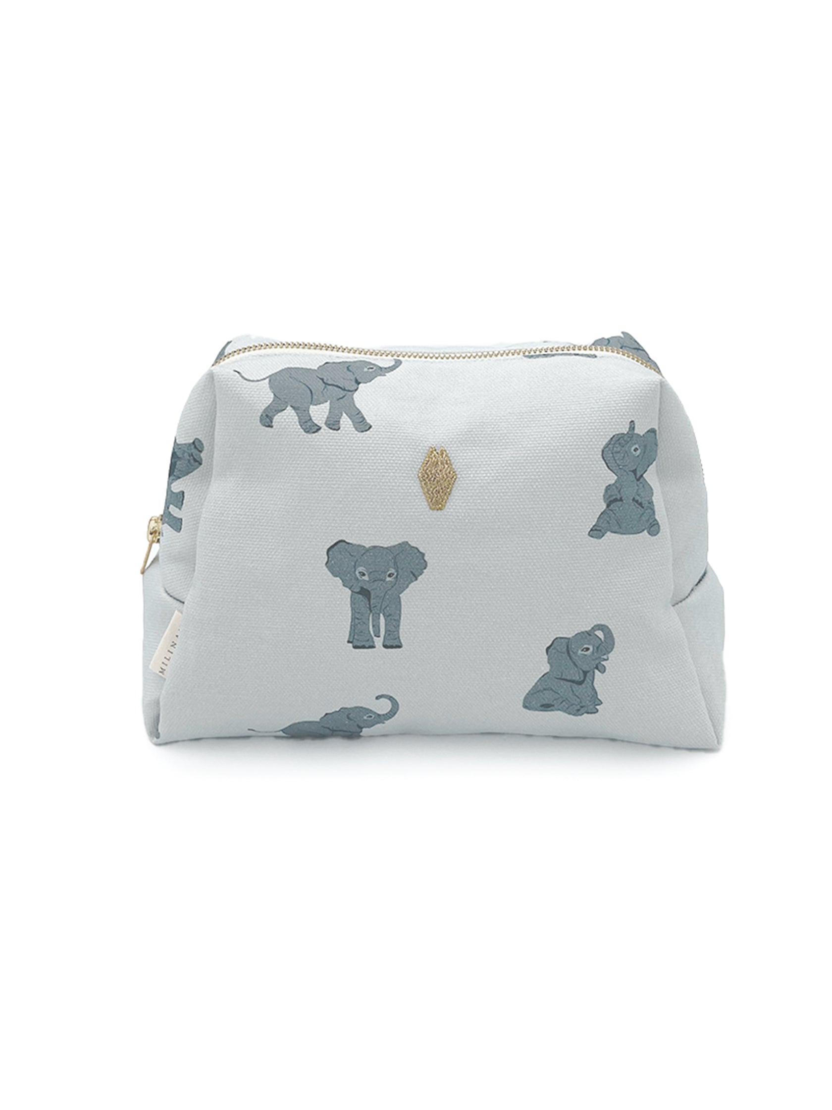 trousse de toilette  en coton pour bébé imprimé éléphant milinane