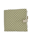 matelas à langer de voyage en coton damier olive