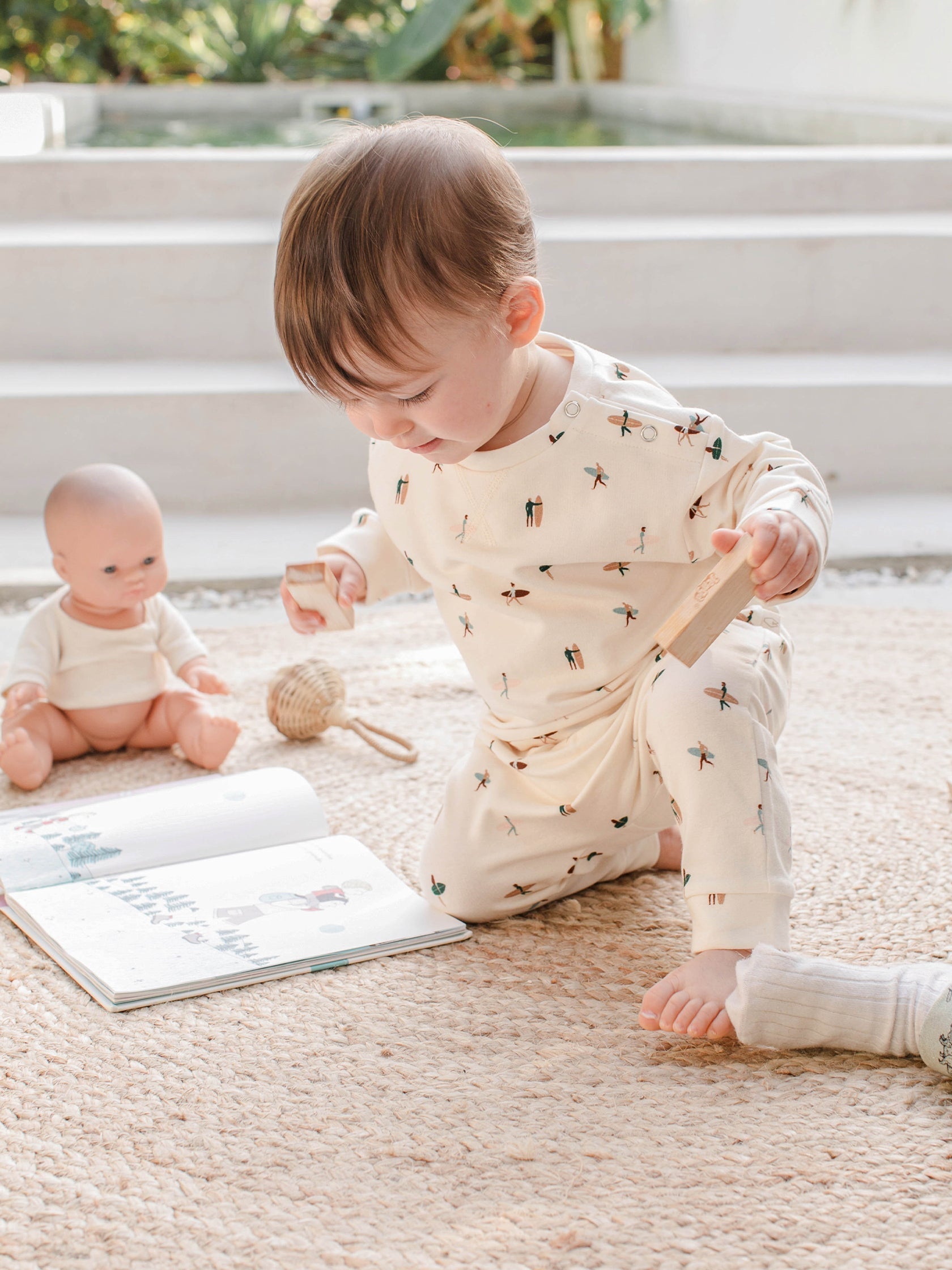 pantalon jogger surf en coton pour bébé milinane