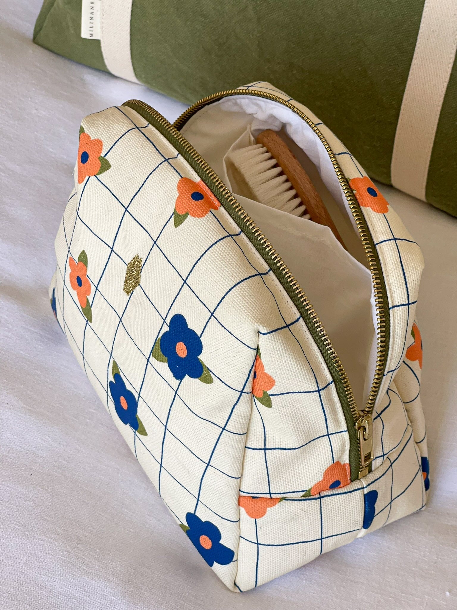 Cotton flower toiletry bag from the Milinane brand