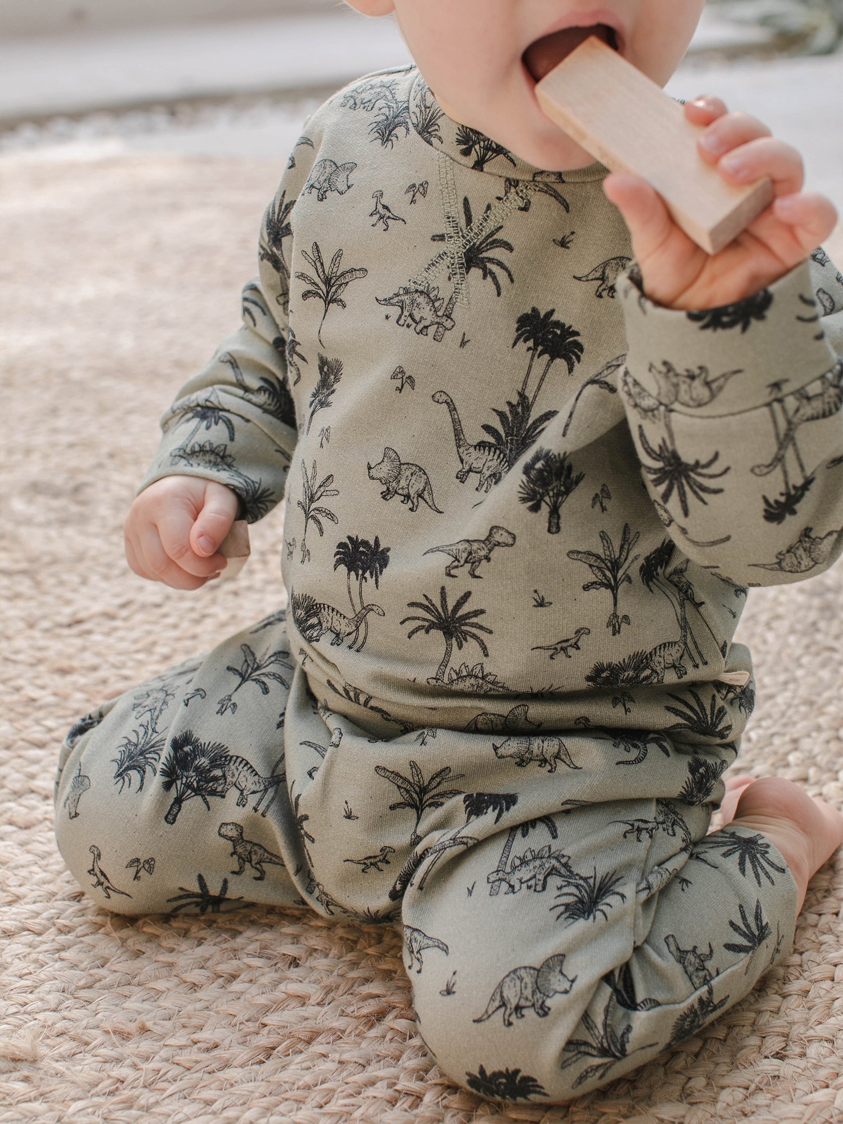 pantalon jogger dino en coton pour bébé milinane