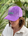 casquette Disco viollette en velours pour femme