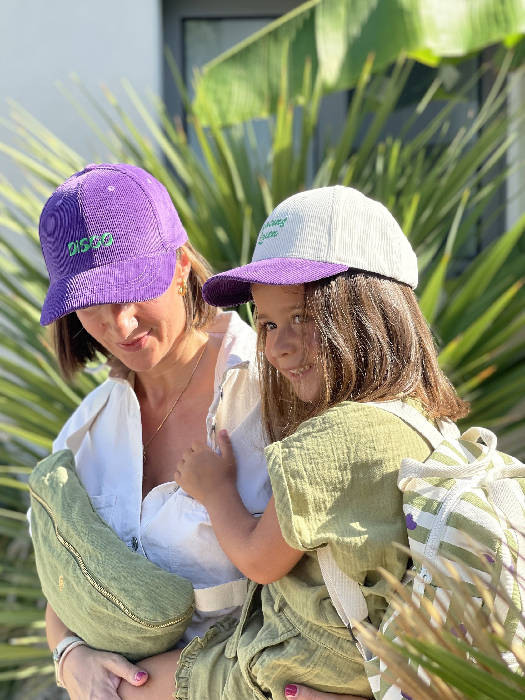 casquette-maman-enfant-adulte-colette-disco-dancing-queen-matchy-matchy-violet-vert-milinane