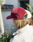 casquette d'hiver en velours rouge pour femme milinane