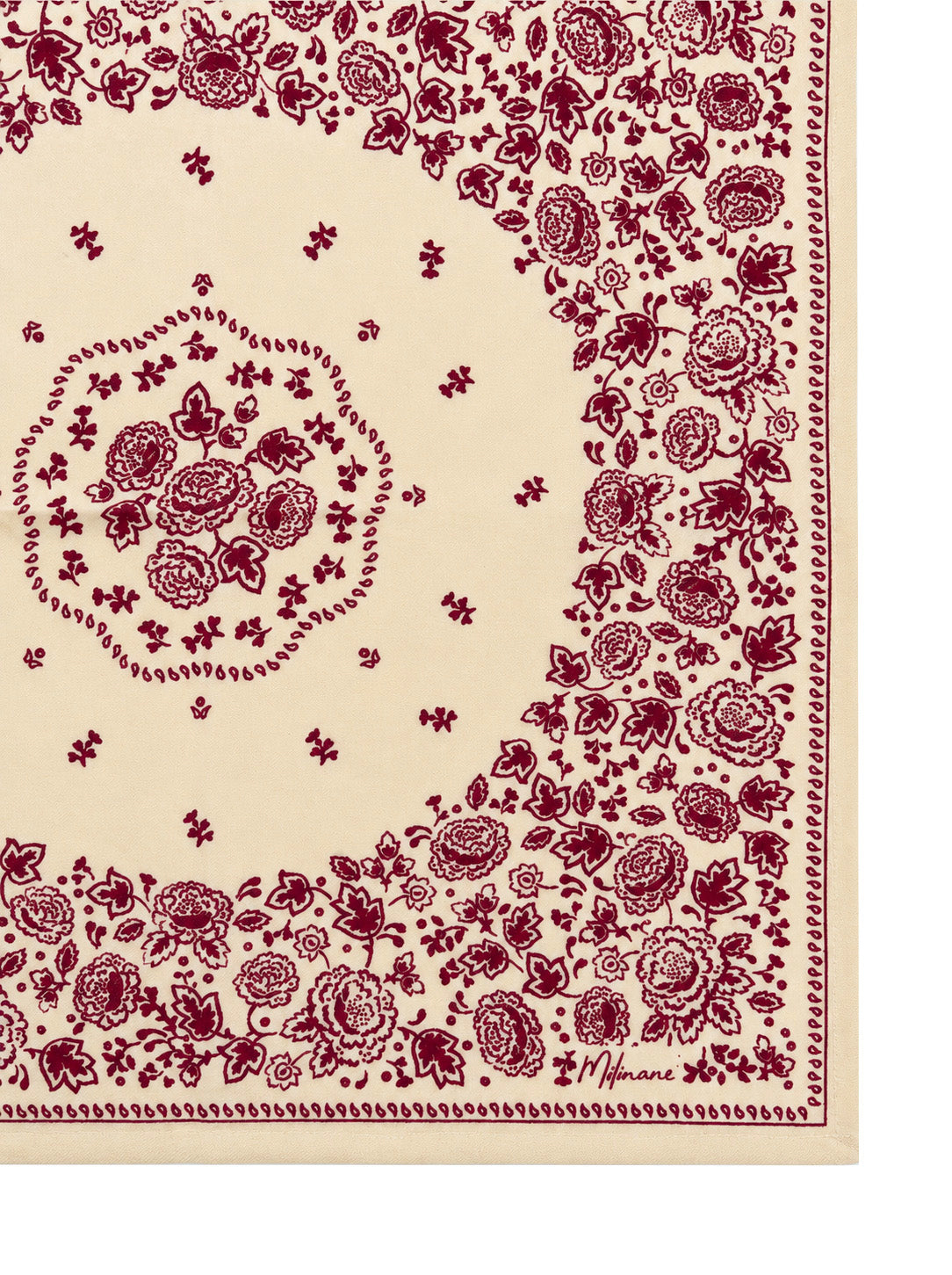 foulard-enfant-femme-bandana-flower-ecru-bordeaux-fleuri-coton-55x55-accessoire-cheveux-milinane