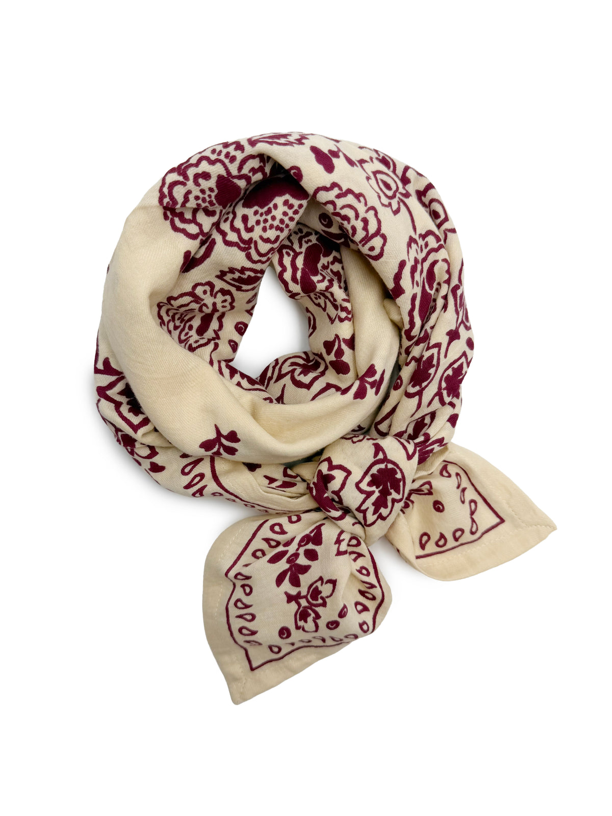 grand-foulard-femme-bandana-flower-ecru-bordeaux-fleuri-coton-100x100-accessoire-milinane