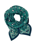 grand-petit-foulard-bleu-vert-bleu-marine-leopard-fleurs-dessus-milinane