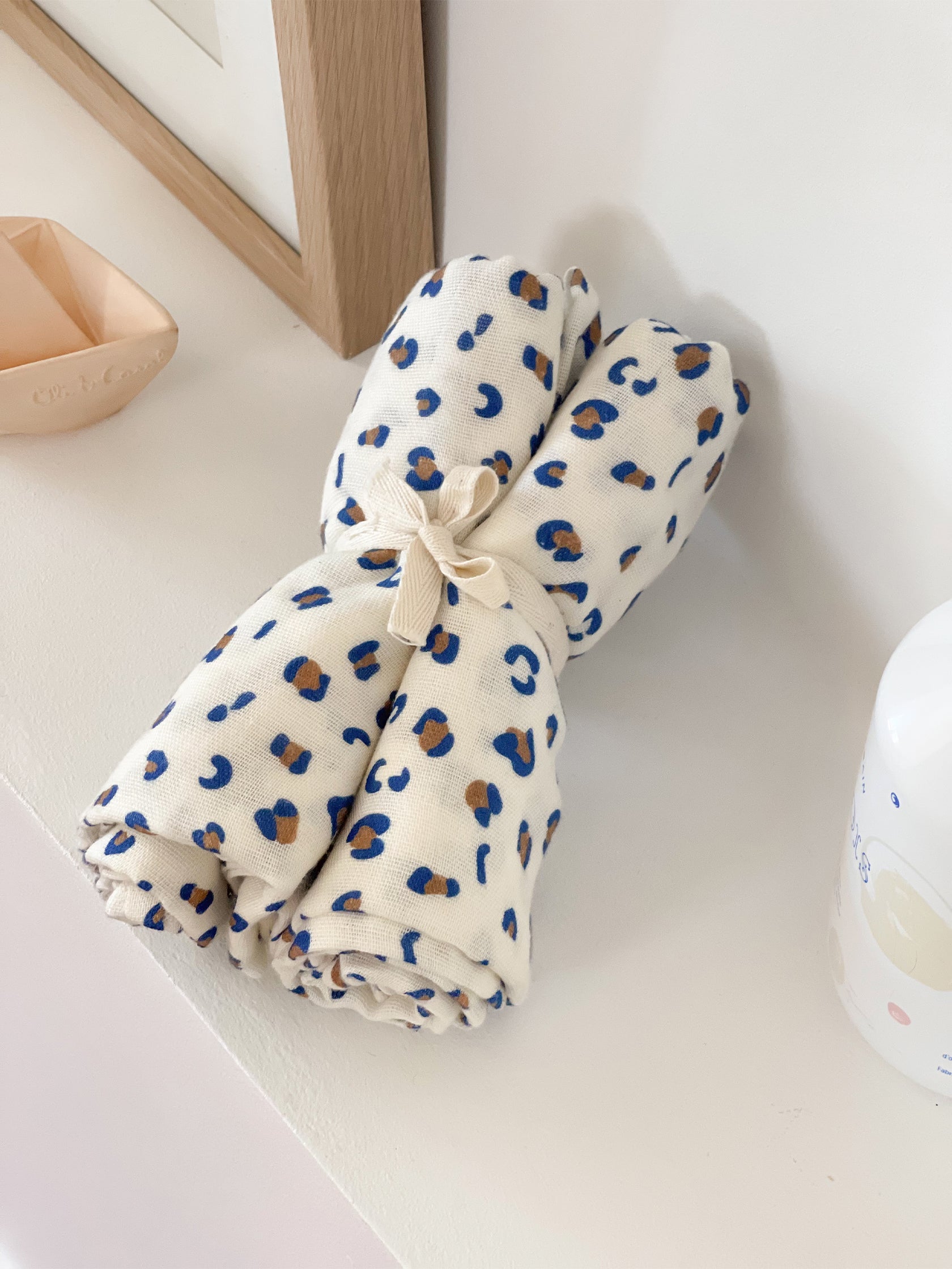 lot de langes en coton motif léopard pour bébé