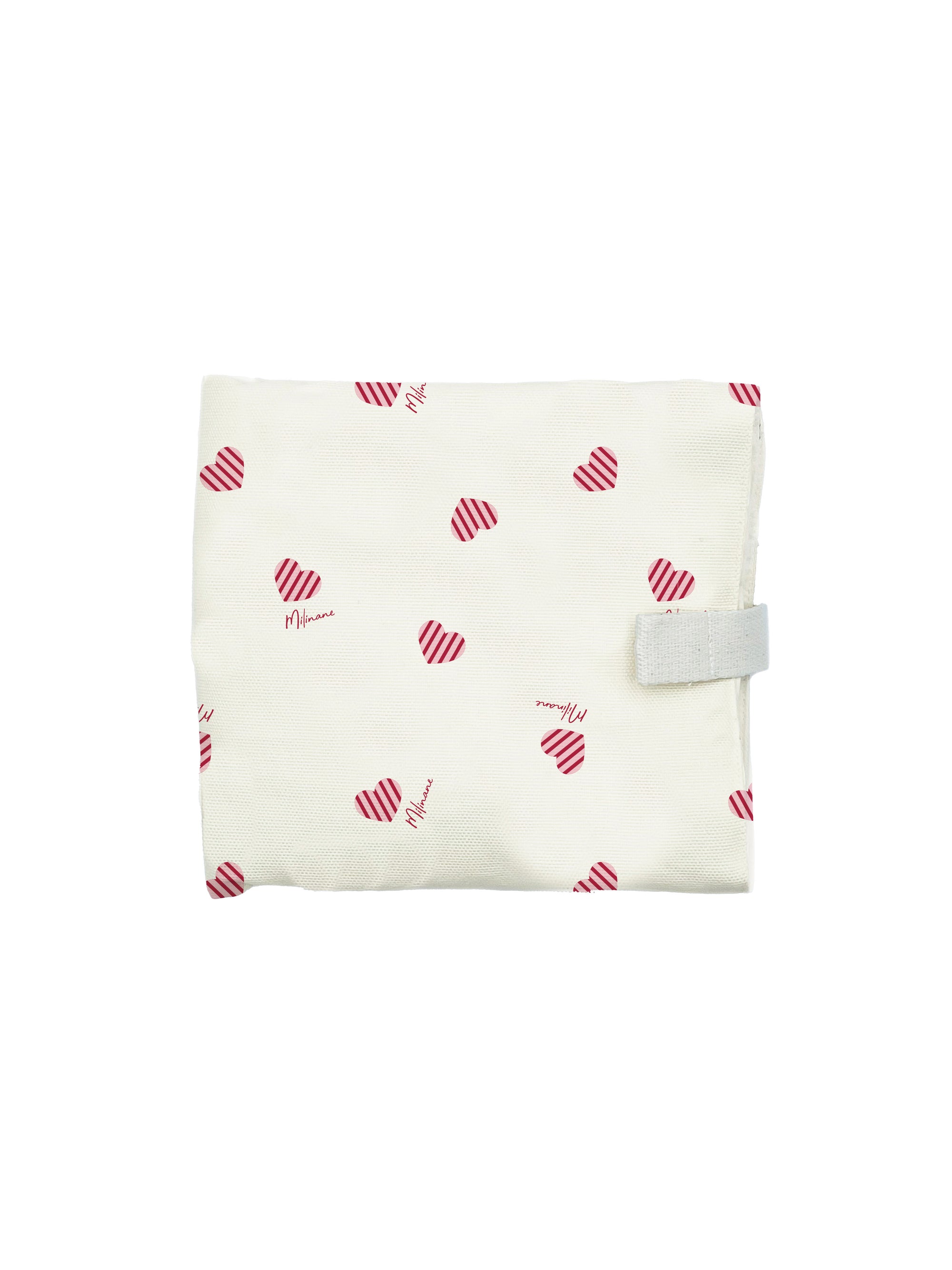 matelas-tapis-a-langer-nomade-adam-pratique-sweetheart-coeurs-rayures-rose-fuschia-blanc-bébé-milinane