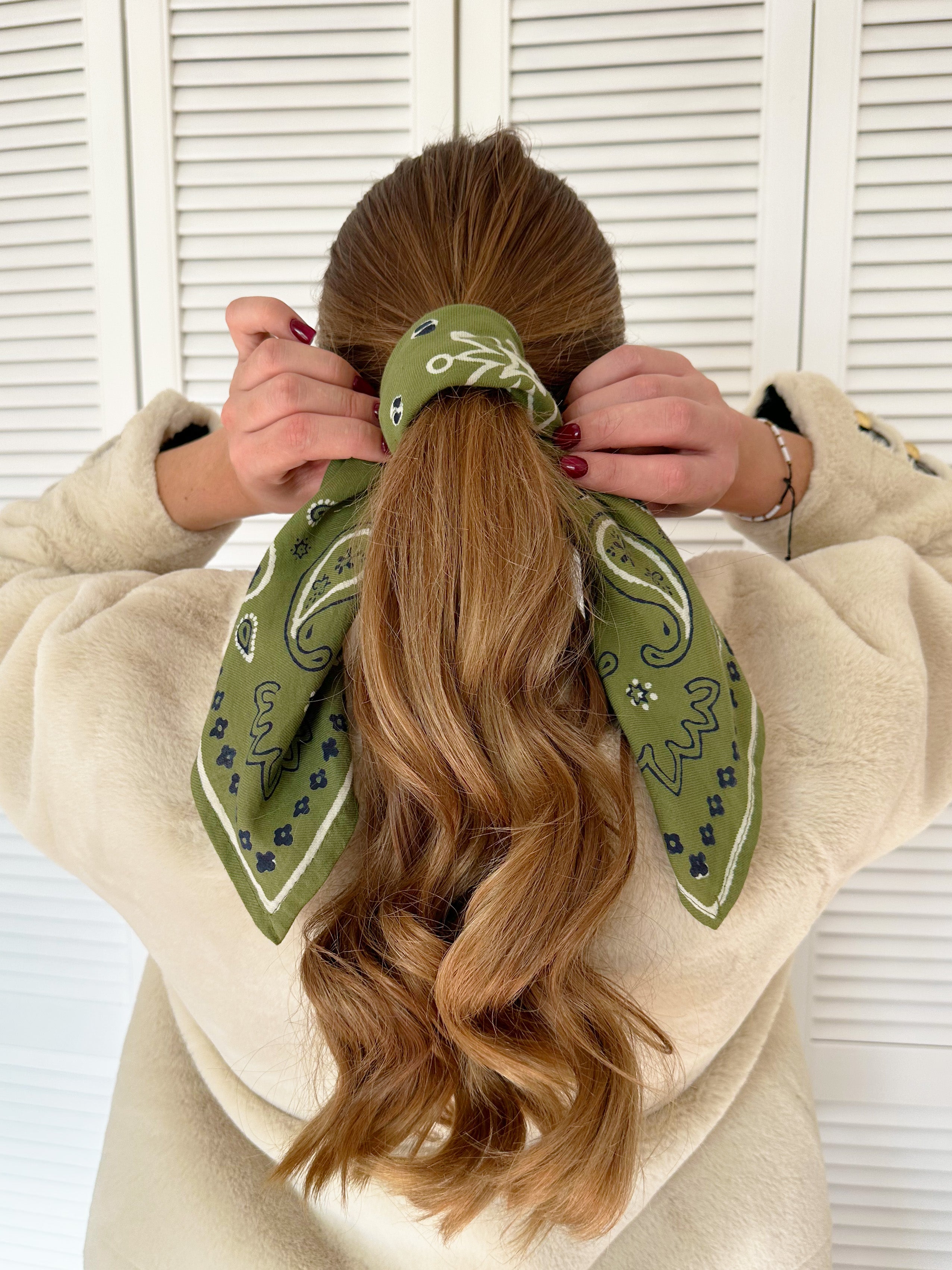 Small Khaki Bandana Scarf - OSCAR - Milinane
