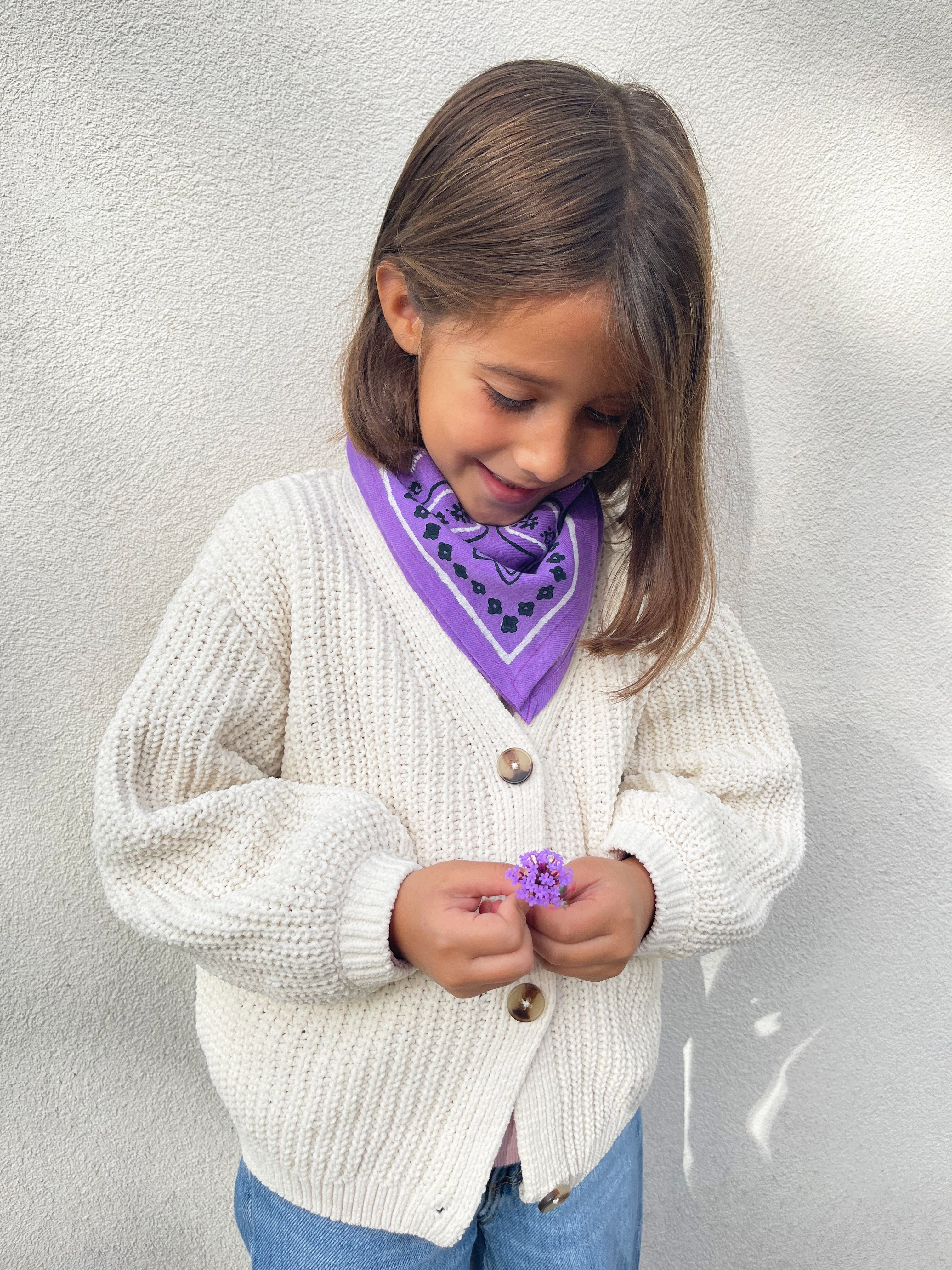 Small Purple Bandana scarf - OSCAR - Milinane