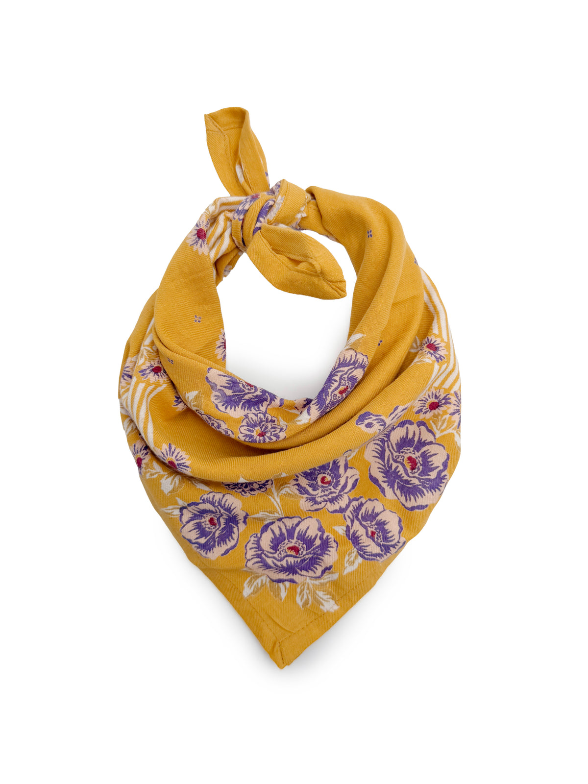 petit-foulard-polka-moutarde-fleuri-coton-55x55-adulte-enfant-accessoire-cheveux-cou-milinane