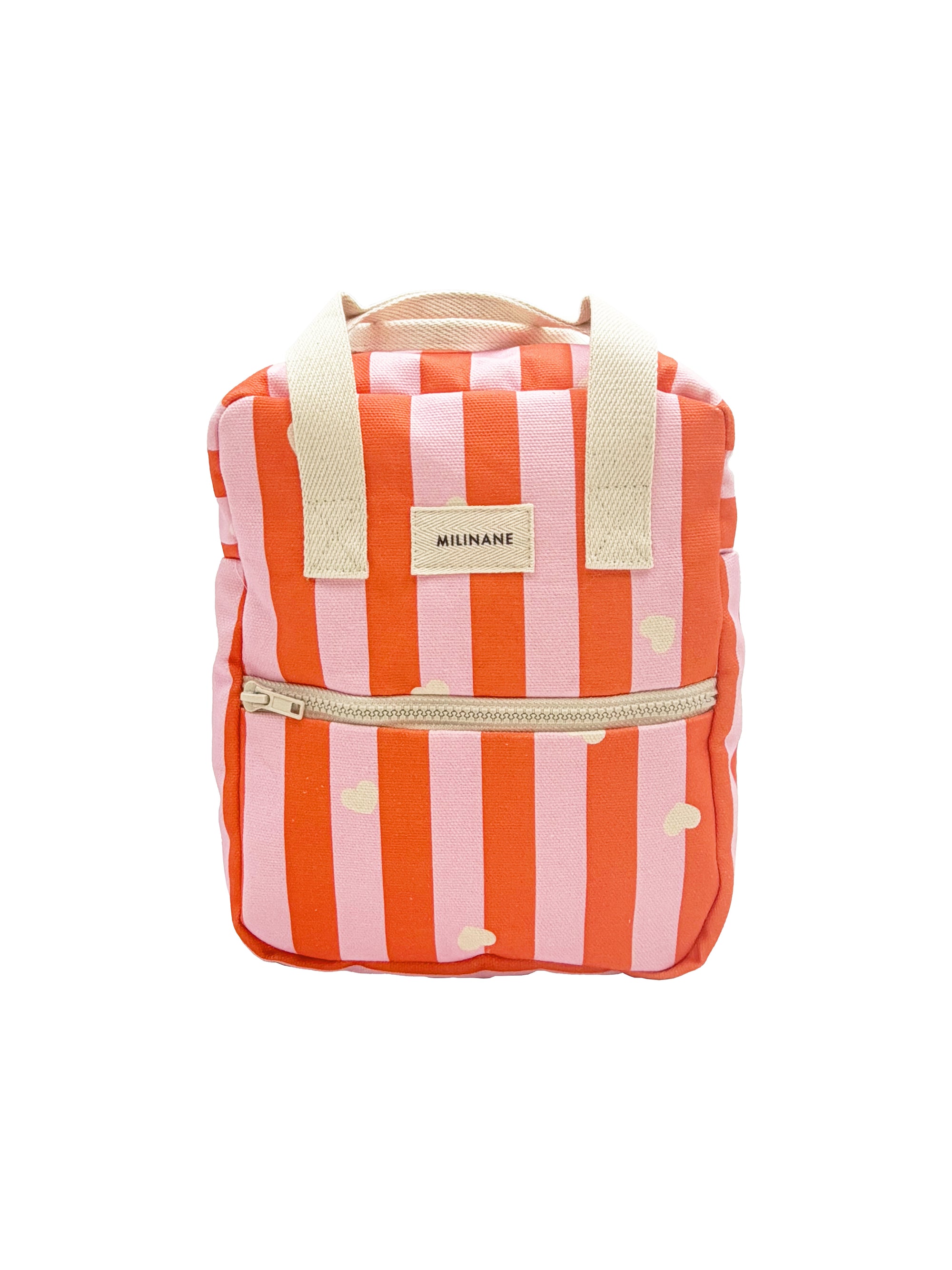 petit-sac-a-dos-ecole-enfant-maternelle-creche-bebe-enfant-noe-rayures-coeurs-orange-rose-milinane
