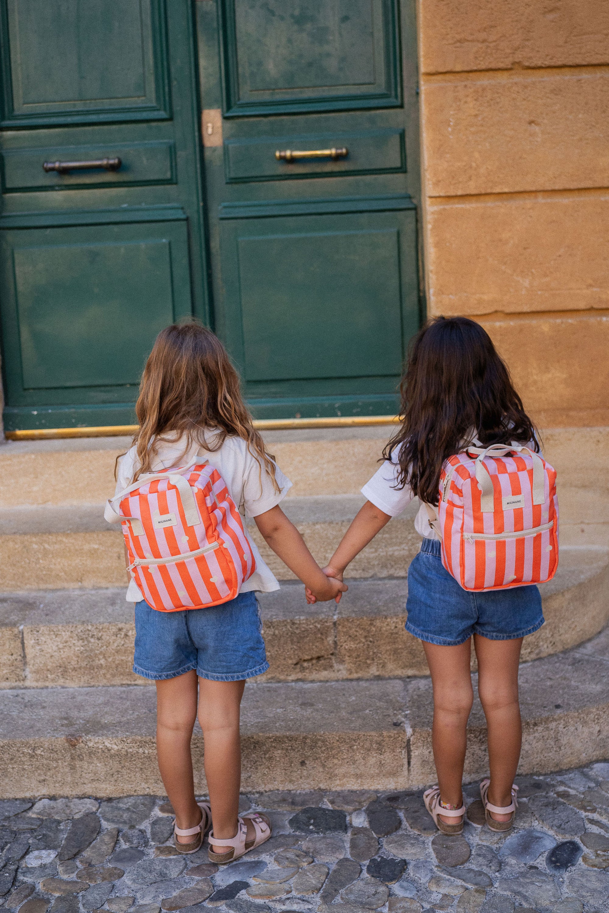 petit-sac-a-dos-pour-maternelle-rayure-orange-et-rose-milinane