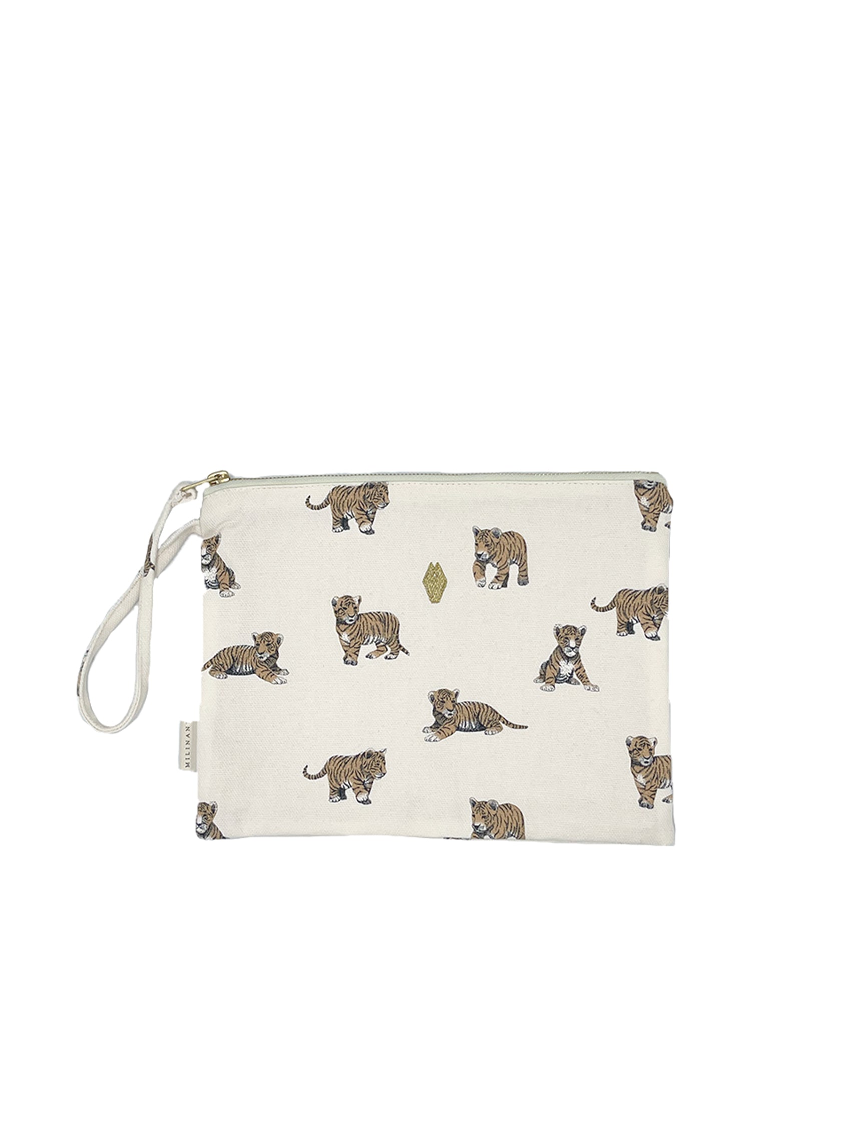 pochette  en tissu coton Tigre milinane