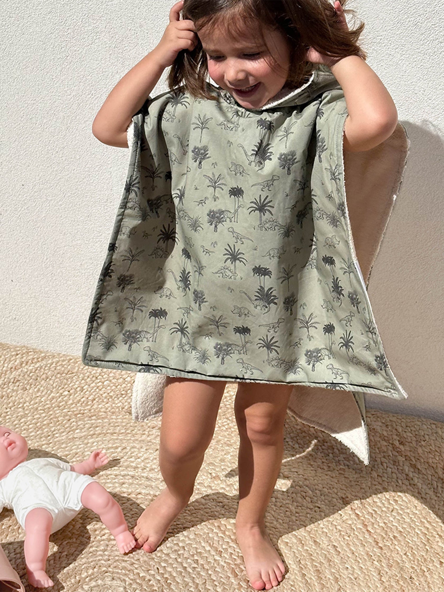 poncho de bain bébé dino milinane