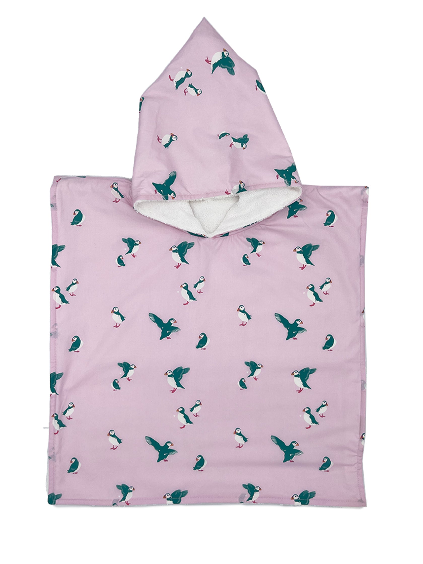 poncho de bain rose pour enfant en coton milinane