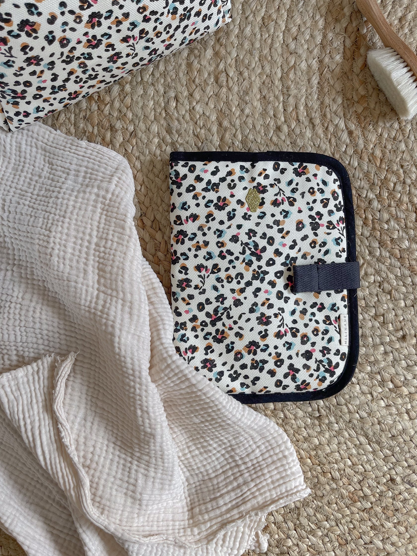 Langer Week Protège carnet de santé Fleurs et Léopard 100% Coton - Milinane