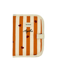 protege-carnet-de-sante-edgar-bebe-puericulture-naissance-cadeau-rayures-coeurs-orange-marron-bordeaux-caramel-personnalise-milinane