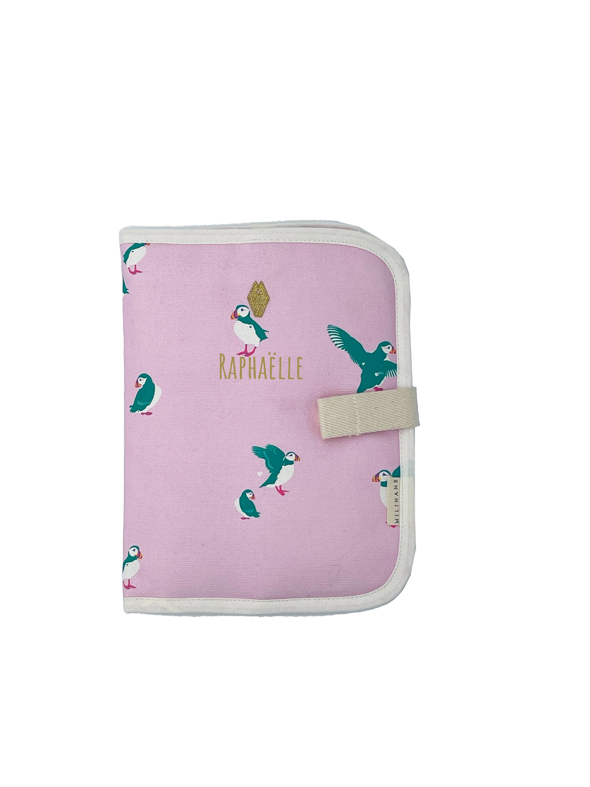 protege-carnet-de-sante-rose-personnalisable-milinane