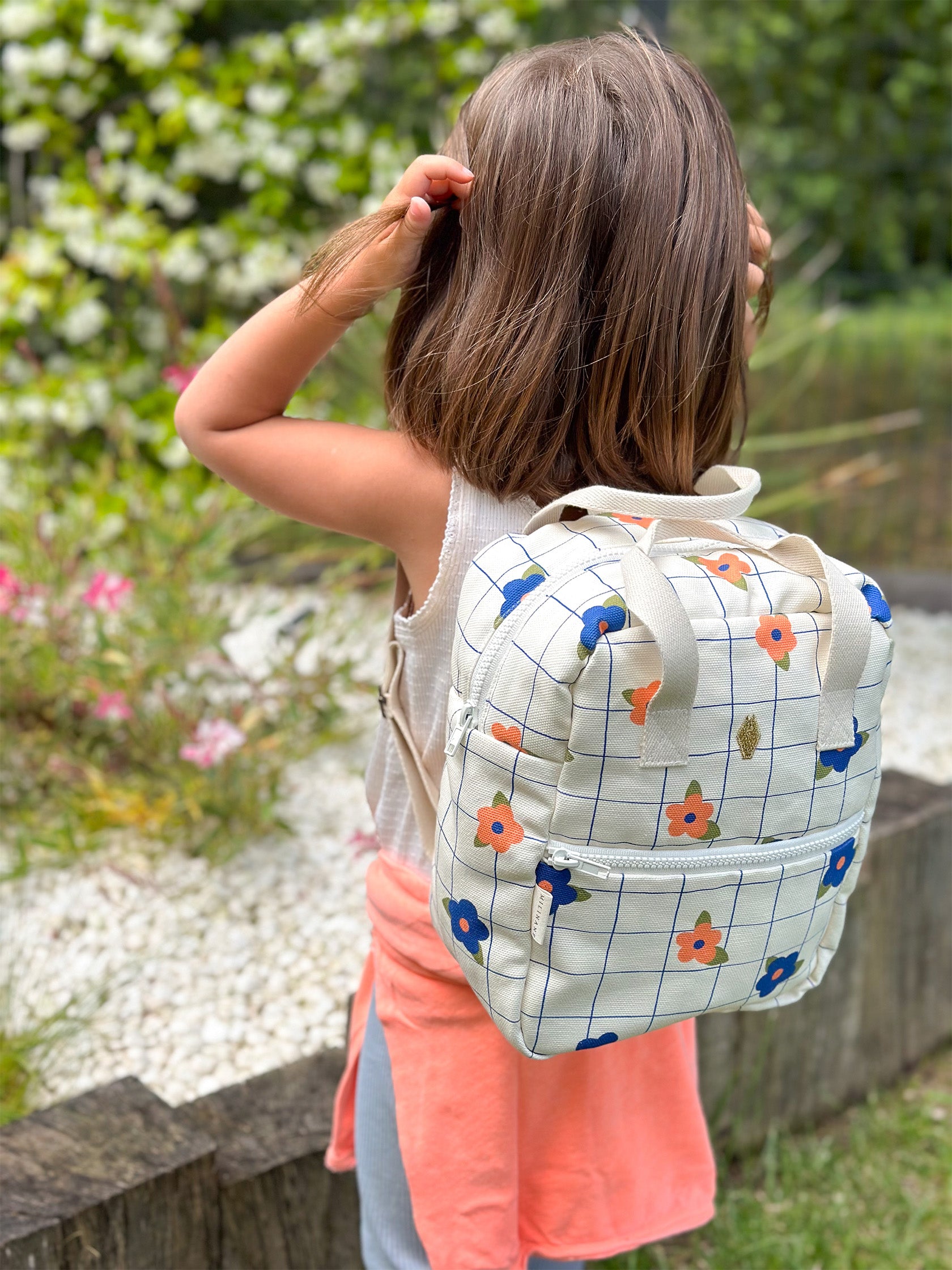 sac à dos pour bébé, motif daisy flower milinanee