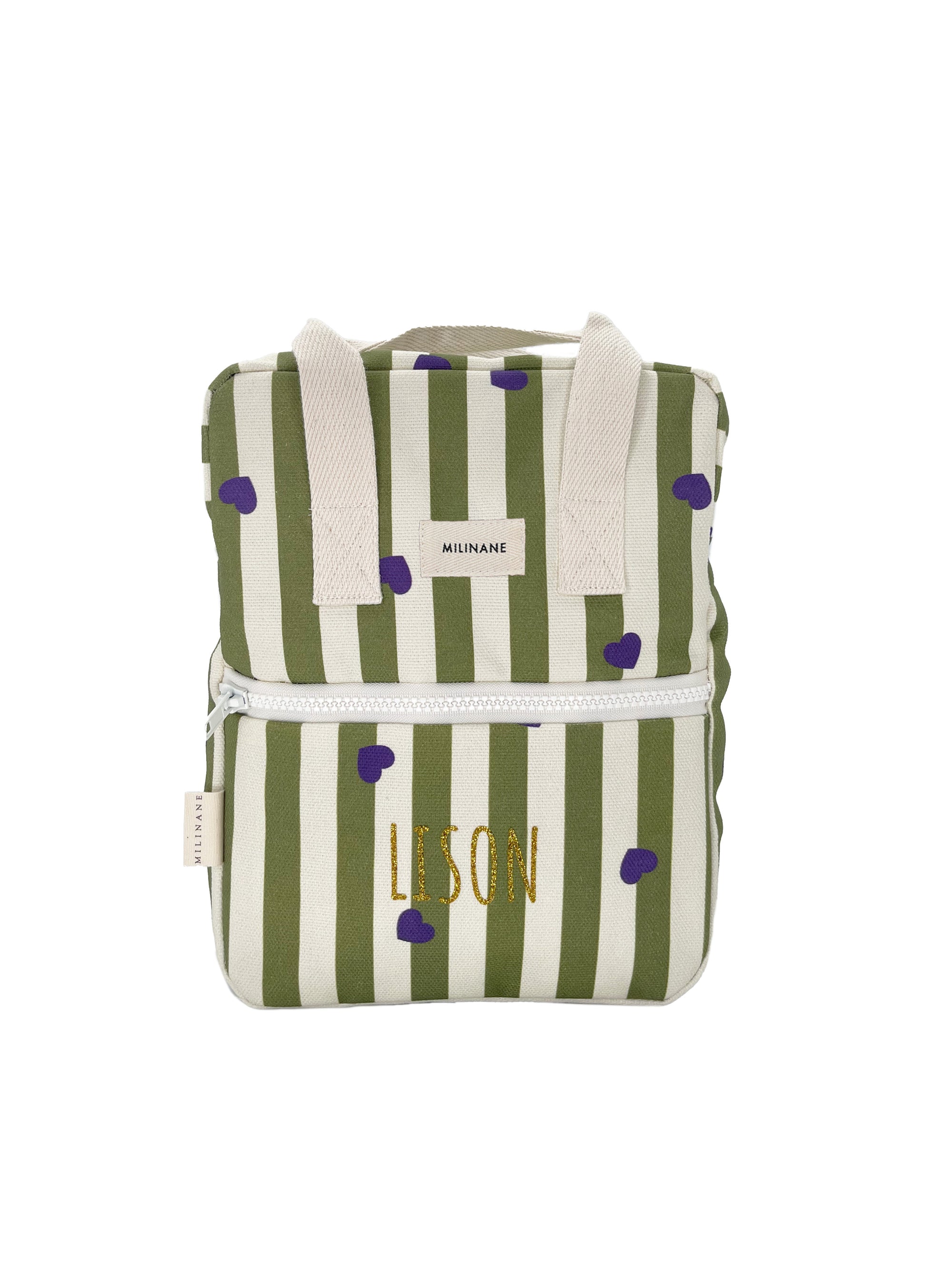 sac-a-dos-noe-stripe-and-love-maternelle-enfant-bebe-coeurs-rayures-vert-blanc-violet-etiquette-personnalise-milinane