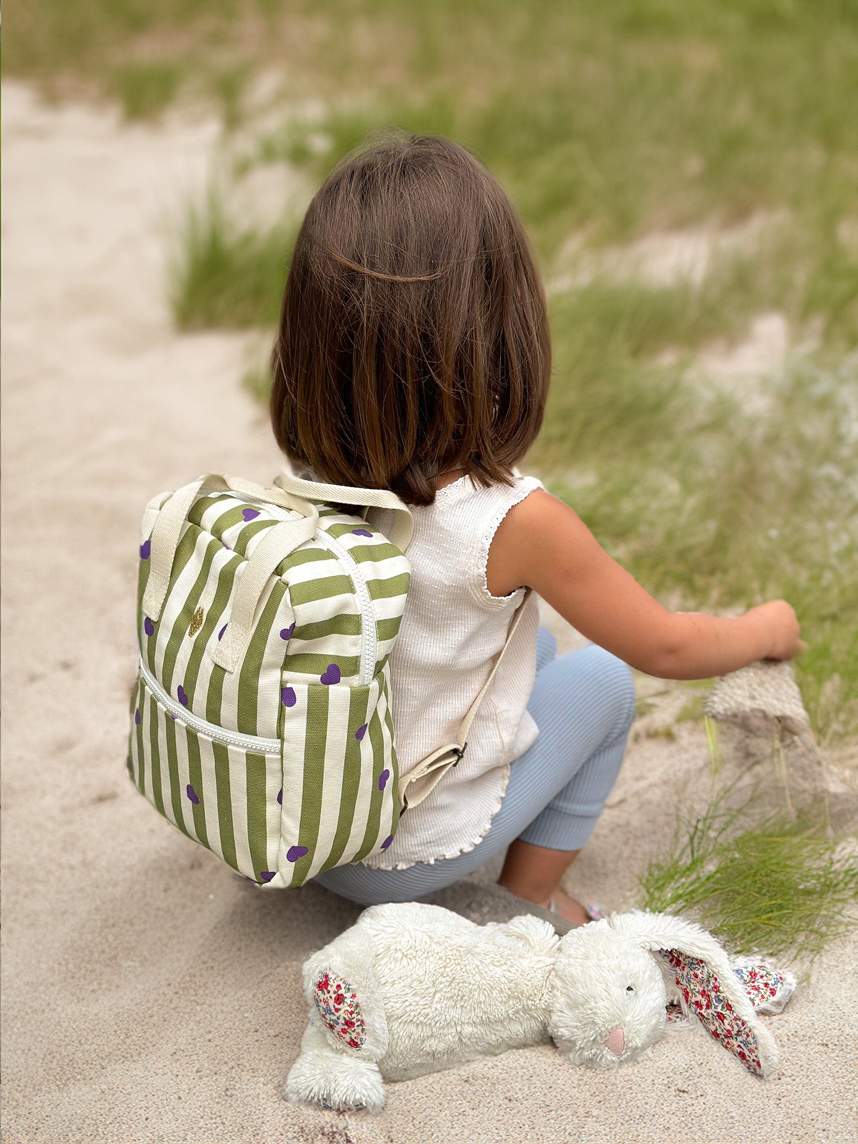 sac à dos à rayures pour bébé