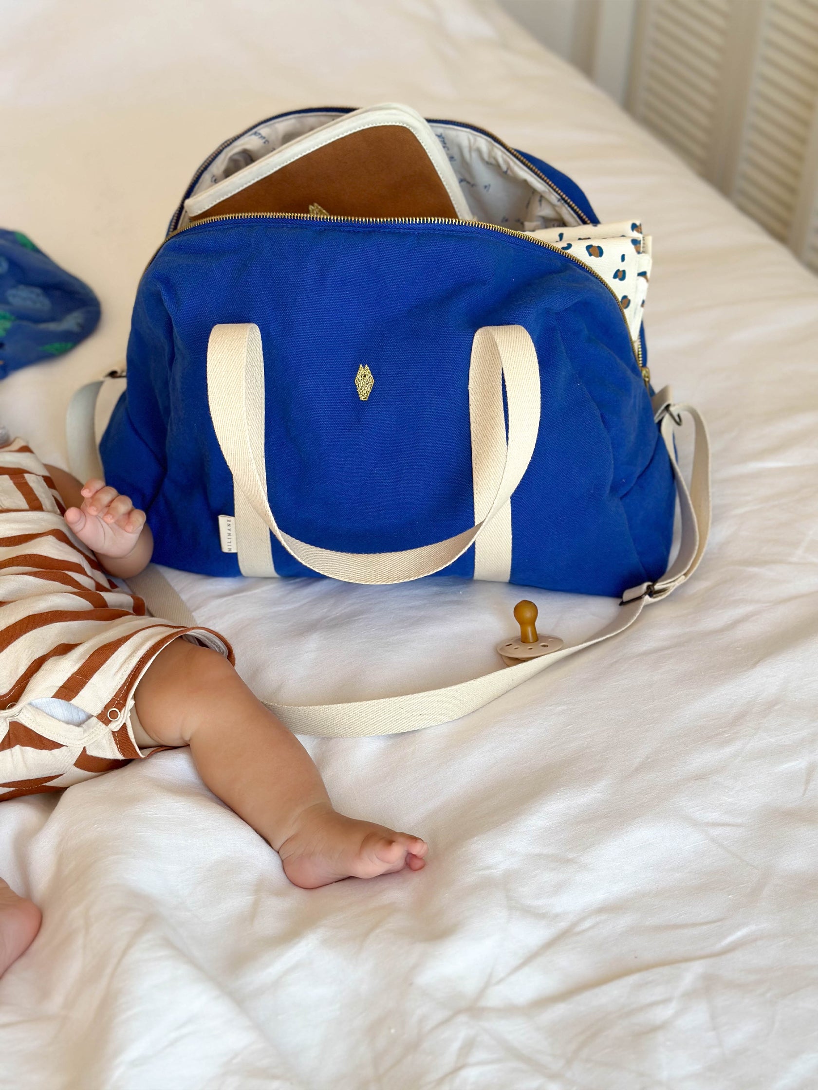 sac à langer bébé bleu