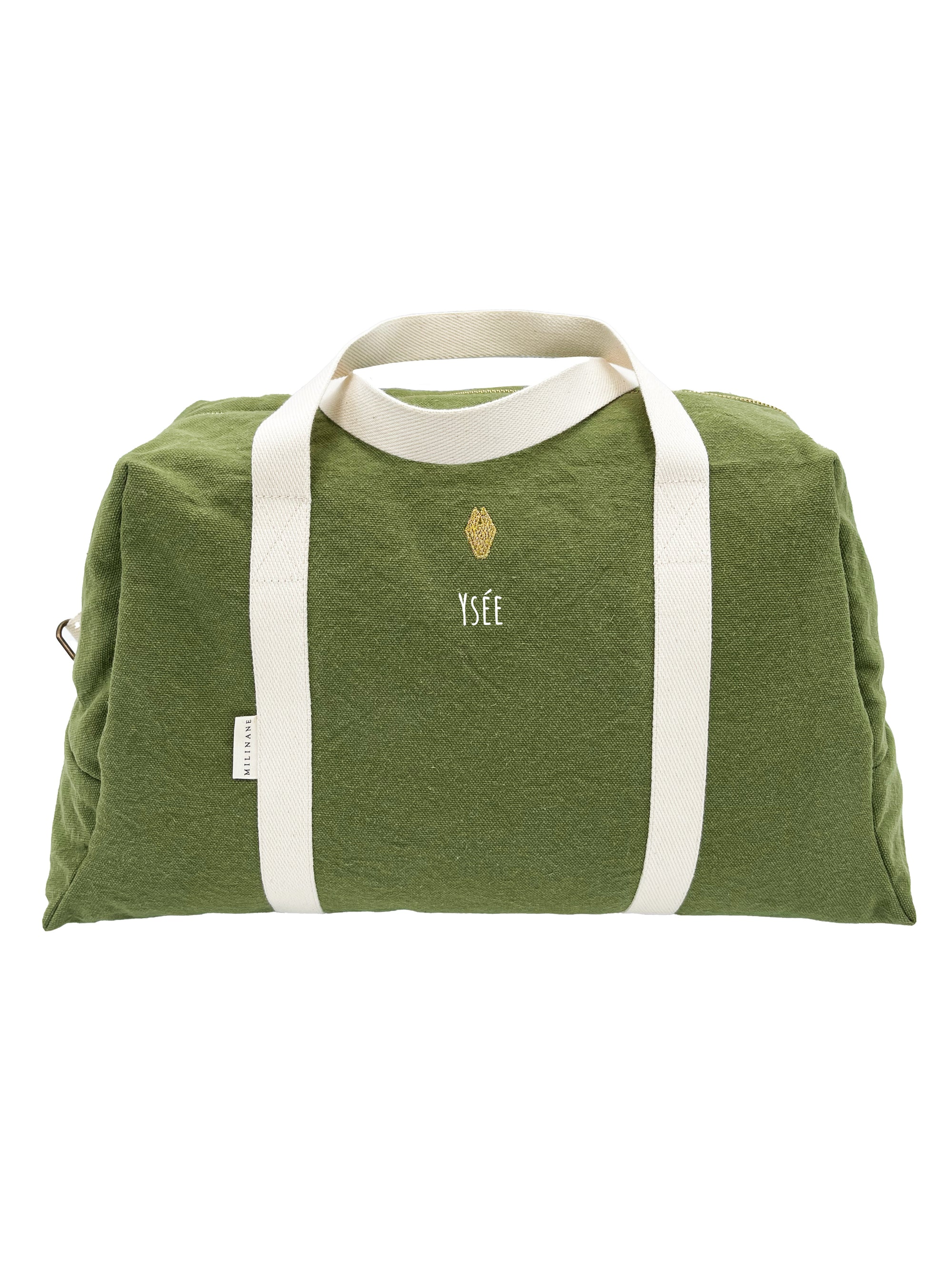 Sac à langer uni Olive en coton MILINANE
