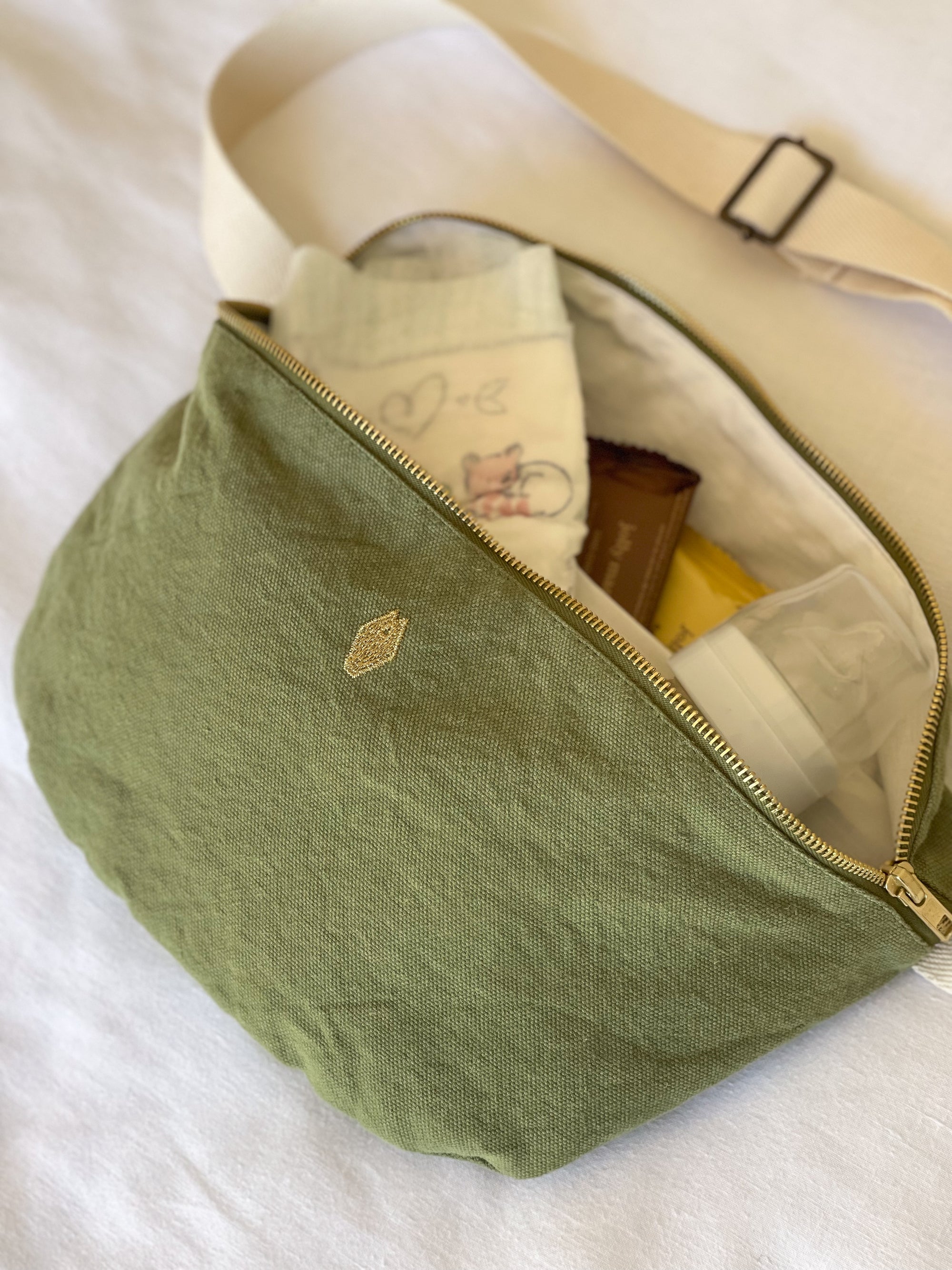 sac banane à langer olive milinane