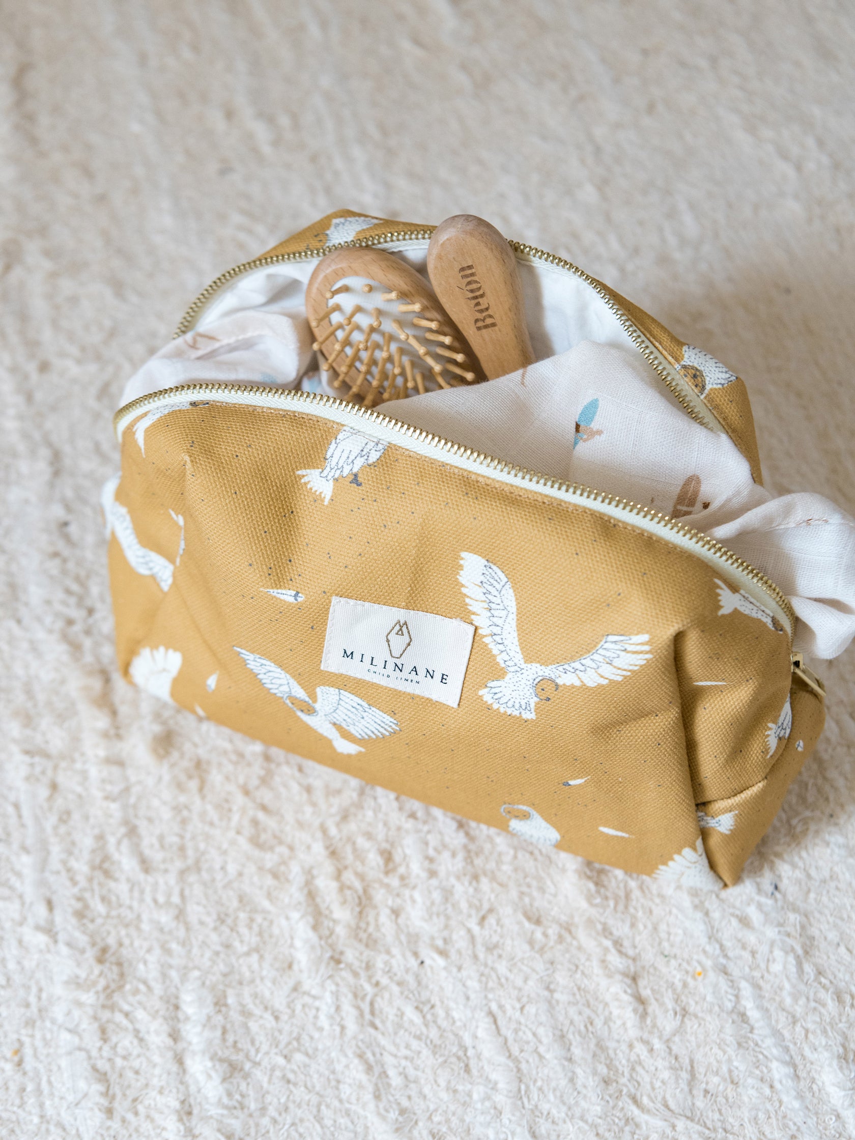 trousse de toilette hibou pour bébé milinane